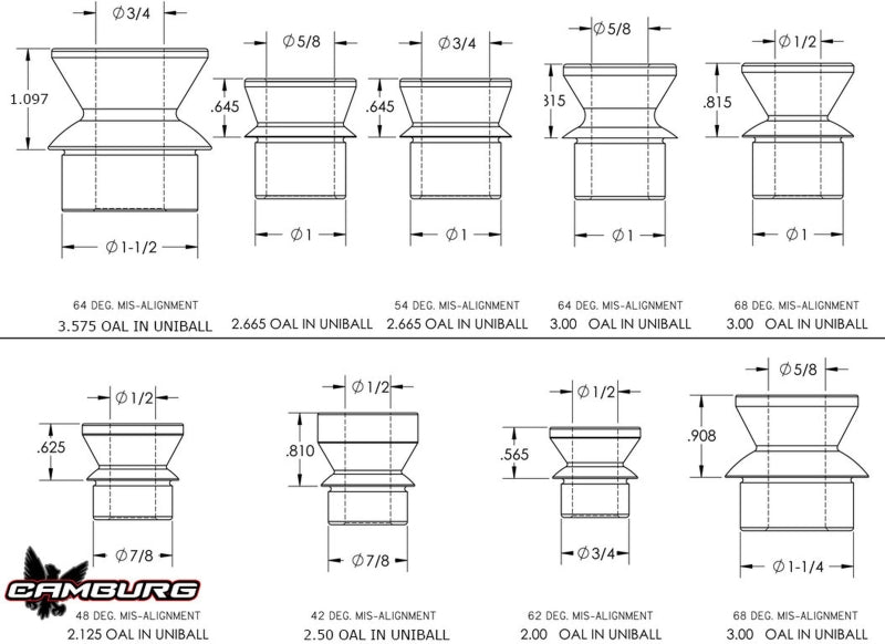 Camburg 7/8in. x 1/2in. Hi-misalignment Spacers (pair) CAM-040032