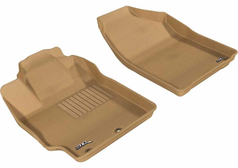 3D MAXpider 2012-2015 Toyota Prius C Kagu 1st Row Floormat - Tan L1TY09511502