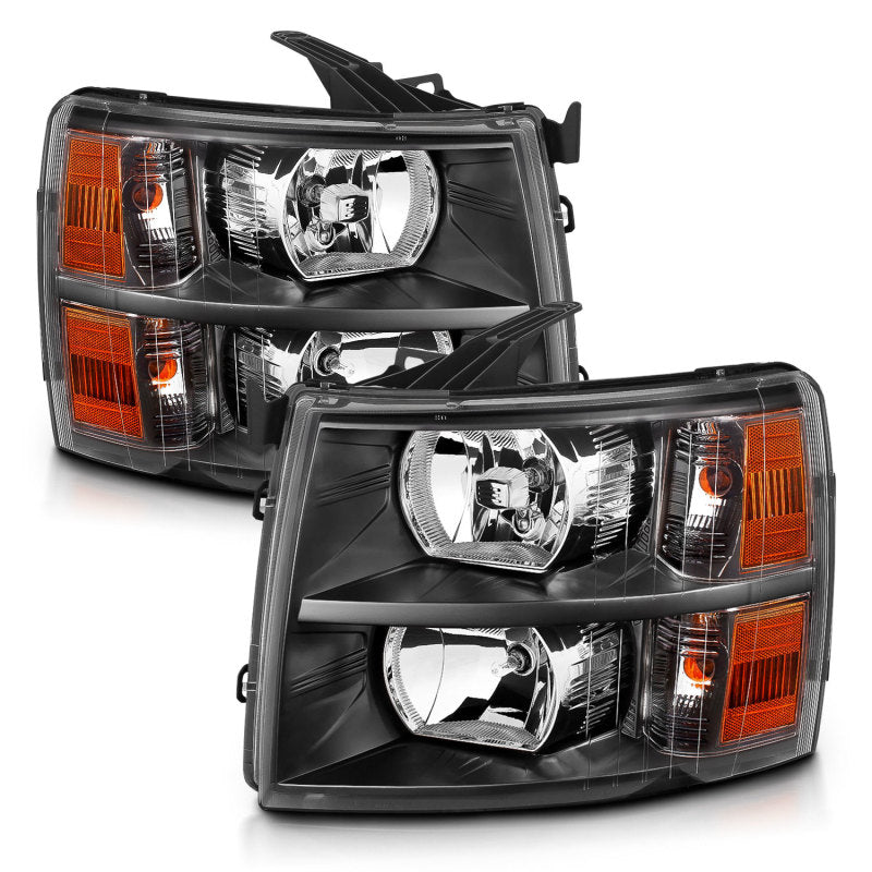 Anzo Chevy Silverado 07-13 Crystal Headlight Black Amber