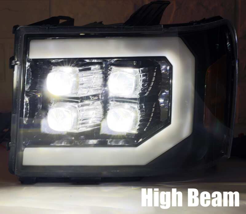 AlphaRex 07-13 GMC 1500HD NOVA LED Proj Headlights Plank Style Chrome w/Activ Light/Seq Signal/DRL 880608 *Discontinued