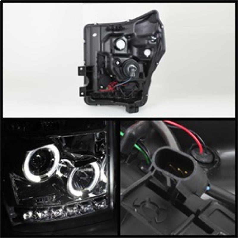 Spyder Ford Super Duty 11-15 Projector Headlights LED Halo DRL Smke Low 9006 PRO-YD-FS11-HL-SM 5070289
