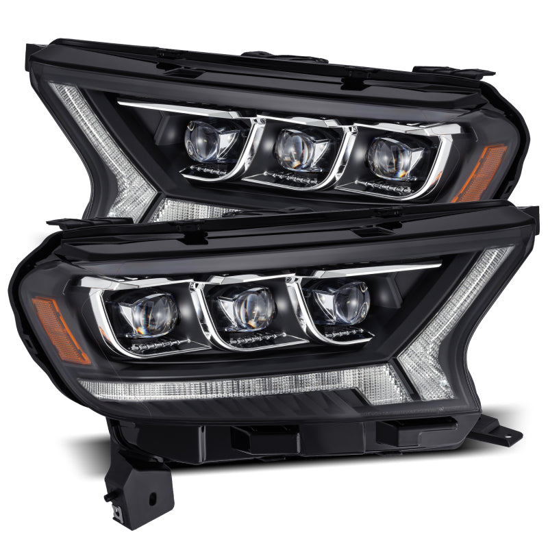 AlphaRex 19-21 Ford Ranger NOVA LED Proj Headlights Plank Style Black w/Activ Light/Seq Signal/DRL 880124 *Discontinued