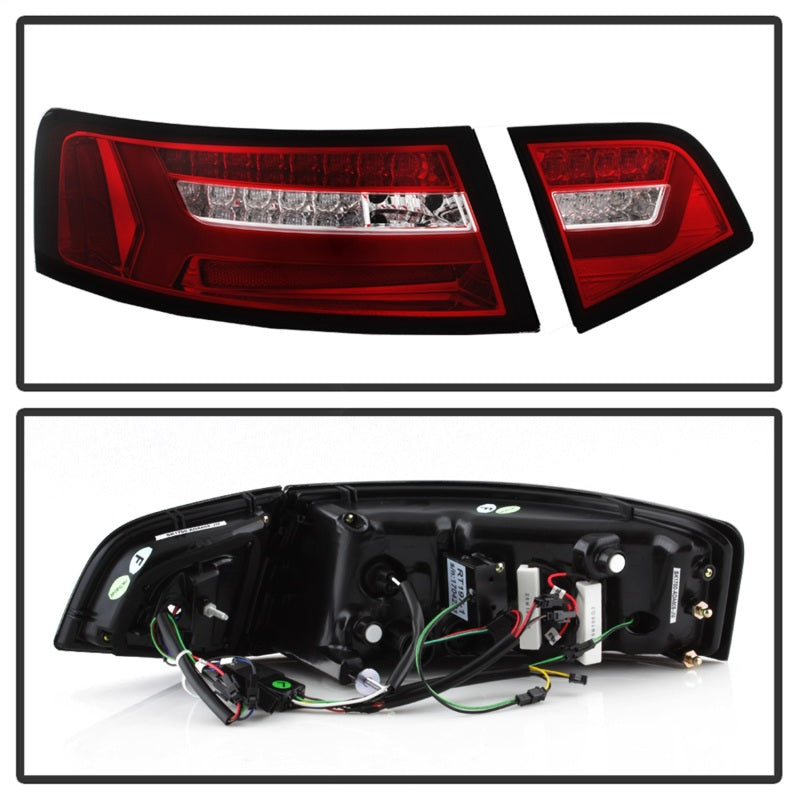 Spyder 09-12 Audi A6 LED Tail Lights - Red Clear (ALT-YD-AA609-LED-RC) 5085191