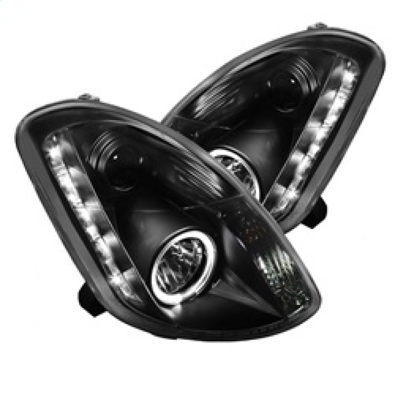 Spyder Infiniti G35 03-04 4DR Projector Halogen - LED Halo DRL Blk High H4 PRO-YD-IG35034D-DRL-BK 5031747