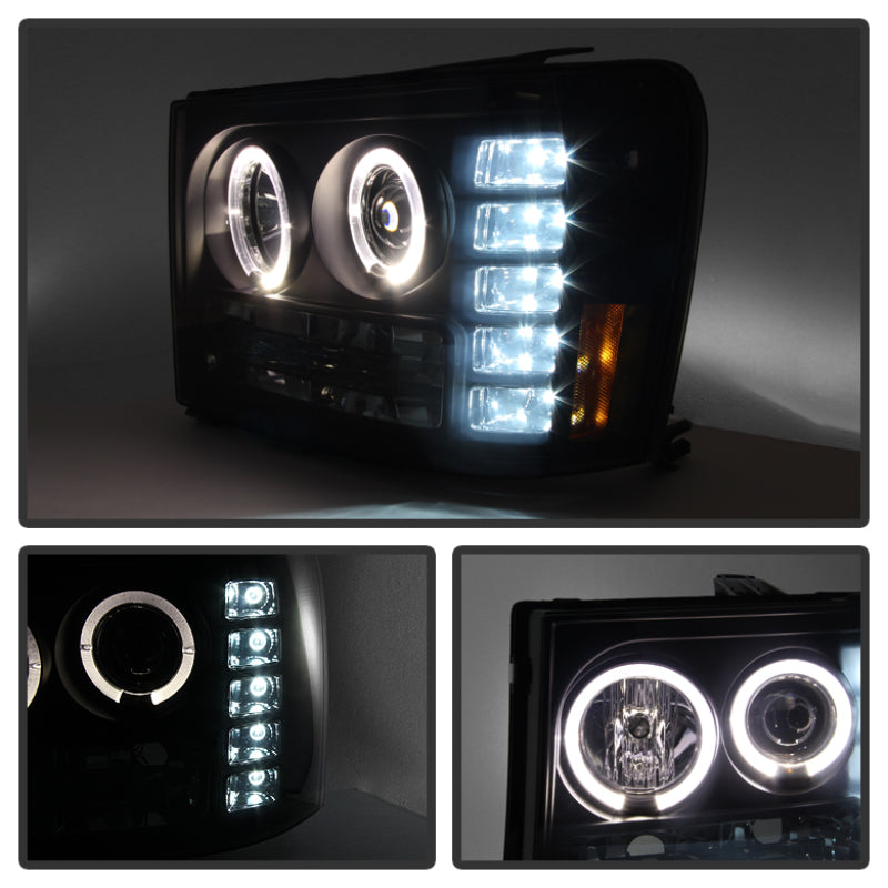 Spyder GMC Sierra 1500/2500 07-13 Projector Headlights LED Halo- LED Blk Smke PRO-YD-GS07-HL-BSM 5078506