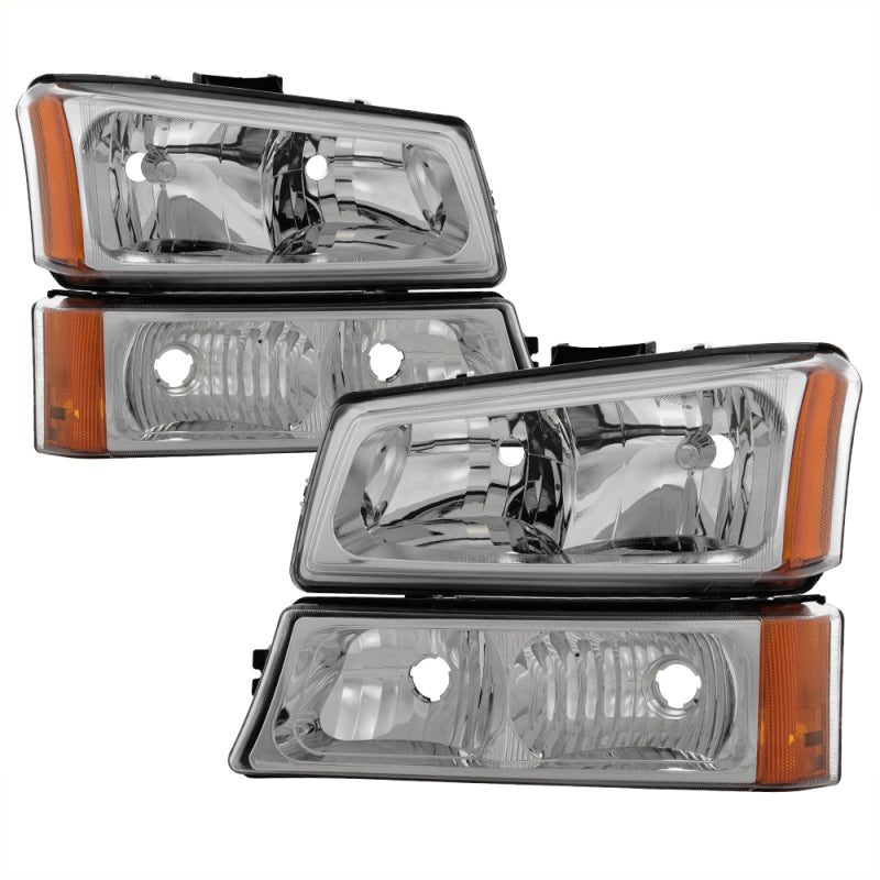 SPYDER Xtune Chevy Silverado 2500HD 03-06 Crystal Headlights w/ Bumper Lights Chrome HD-JH-CSIL03-AM-C-SET 5064912