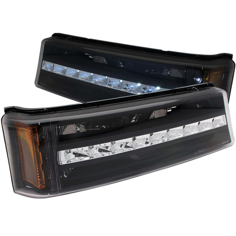 Anzo 2003-2006 Chevrolet Silverado 1500 LED Parking Lights Black w/ Amber R