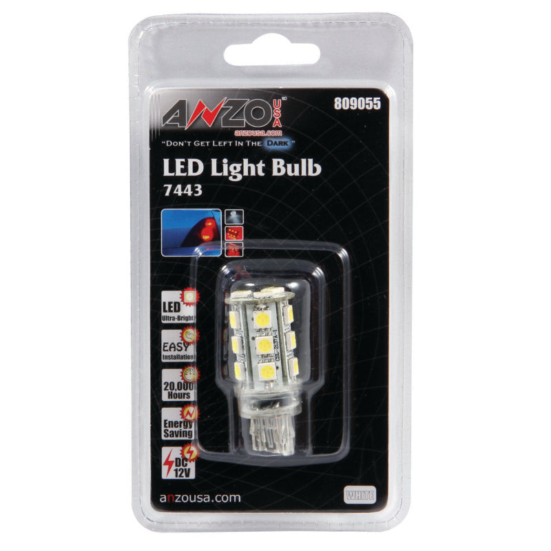 ANZO LED Bulbs Universal 7444 White - 18 LEDs 1 3/4in Tall 809055