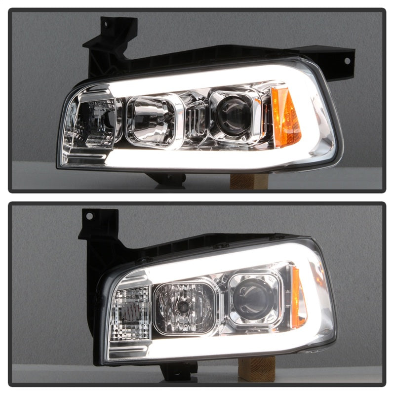 Spyder Dodge Charger 06-10 Projector Headlights - LED Light Bar - Chrome PRO-YD-DCH05V2-LB-C 5085238