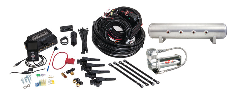 AIRLIFT 3H(1/4"Air Line,4 Gallon 7-Port Lightweight Raw Alum.,VIAIR 444C Comp)
