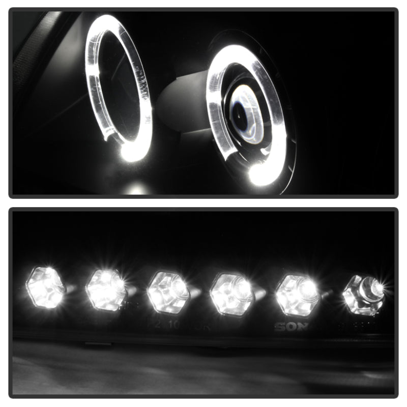 Spyder Ford F150 97-03 Projector - LED Halo Amber Reflctr LED Blk Smke PRO-YD-FF15097-1P-AM-BSM 5078445