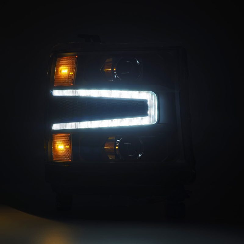 AlphaRex 16-18 Chevy 1500HD LUXX LED Proj Headlights BK w/Seq Actvn Light / SeqSig (Req PN 810023) 880234 *Discontinued