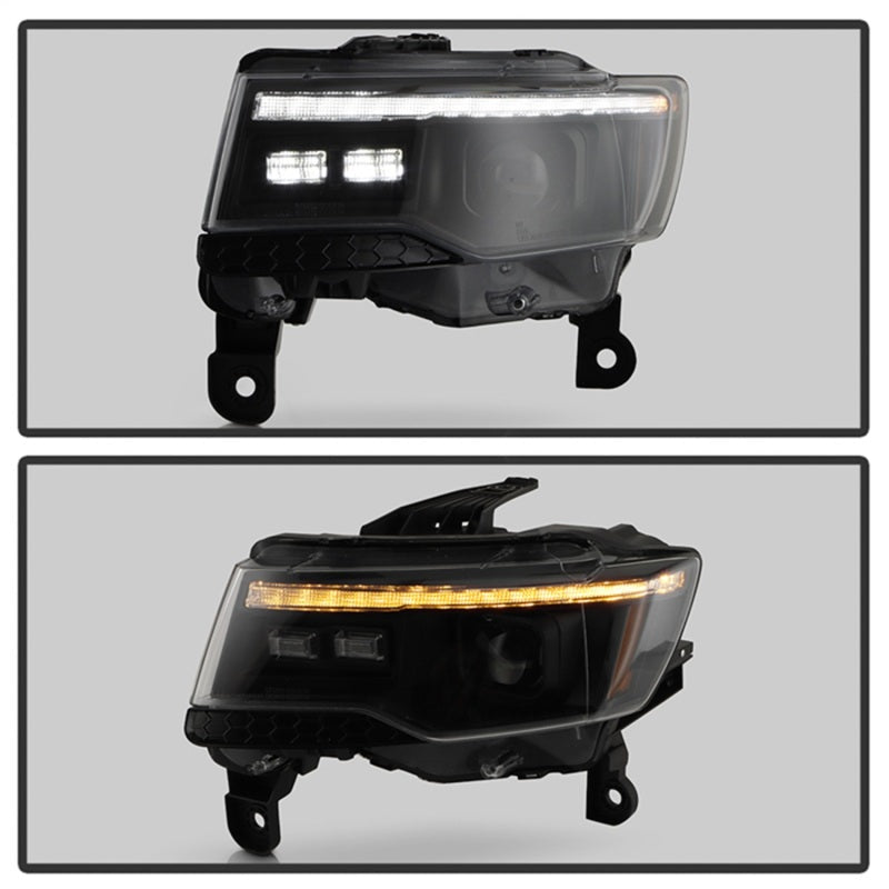 SPYDER 14-21 Jeep Grand Cherokee Proj Headlights - Halogen Model Only - PRO-YD-JGC14HALSI-SBGR-BK 5088949