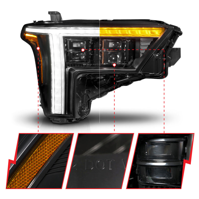 ANZO 22-24 Toyota Tundra (w/Factory LED Refl.) Z-Series Full LED Proj Headlights - Pass. Side ONLY 111599X-R