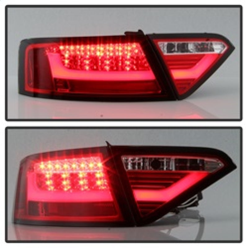 Spyder 08-12 Audi A5 LED Tail Lights - Red Clear ALT-YD-AA508V2-LED-RC 5083258