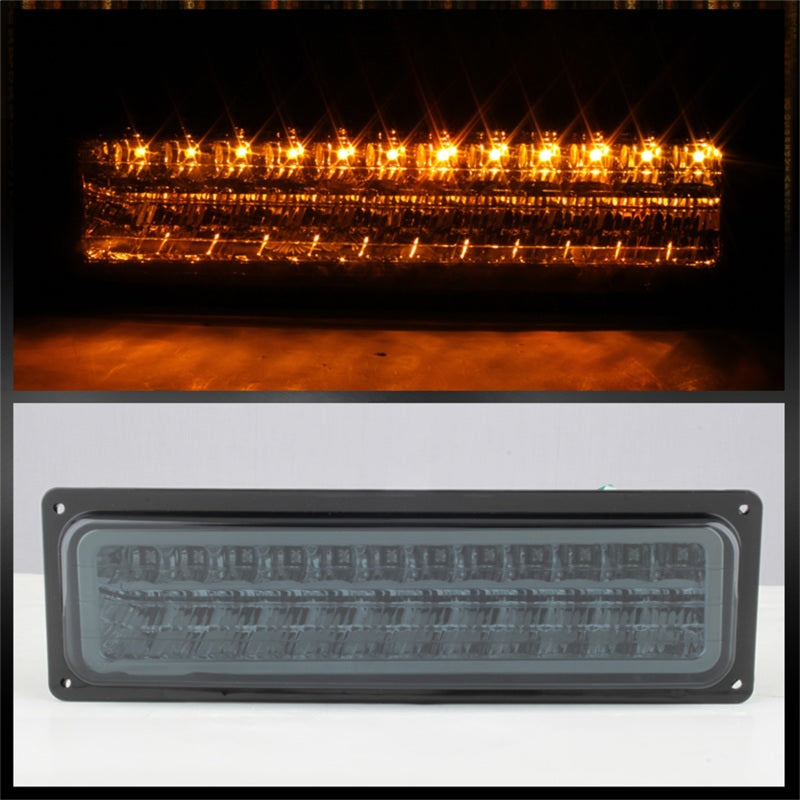 SPYDER Xtune GMC Yukon 92-93 Crystal Headlights w/ Corner & LED Bumper Smoke HD-JH-GMCCK88-LED-AM-SM-SET 5073556
