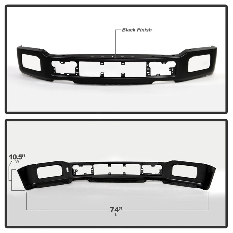 Spyder Ford F150 18-20 KING RANCH LIMITED w/Fog Lights Hole Front Bumper- Black (OEM JL3Z17757EAPTM) 9948442