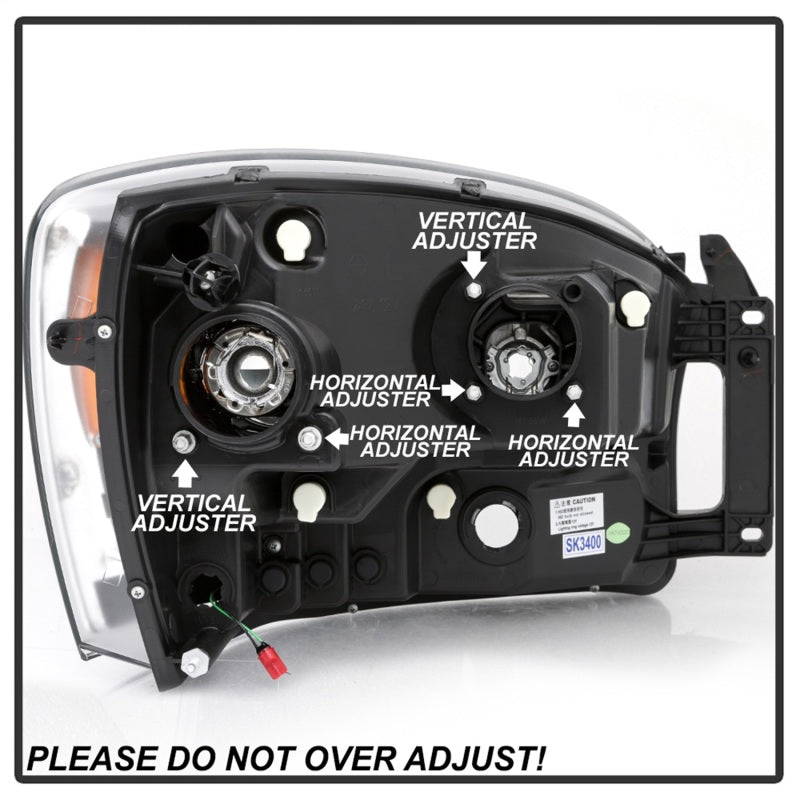 Spyder Dodge Ram 1500 06-08 V2 Projector Headlights - Light Bar DRL - Chrome (PRO-YD-DR06V2-LB-C) 5085290