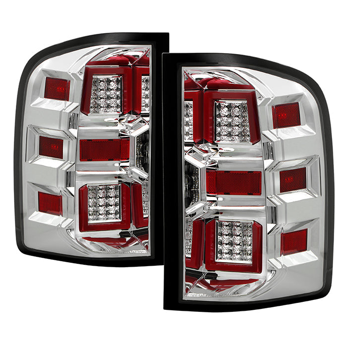 SPYDER xTune 07-13 Chevrolet Silverado 1500/3500 Full LED Tail Lights - Chrome (ALT-CH-CSIL07-FLED-C) 9951473