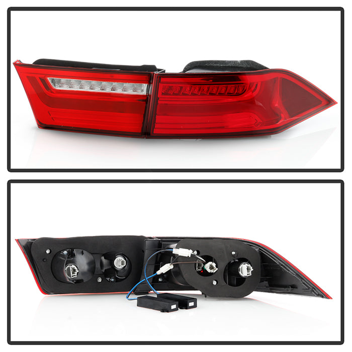 SPYDER xTune 06-08 Acura TSX Light Bar LED 4pcs Tail Lights - Red Clear (ALT-JH-ATSX06-LBLED-RC) 9047527
