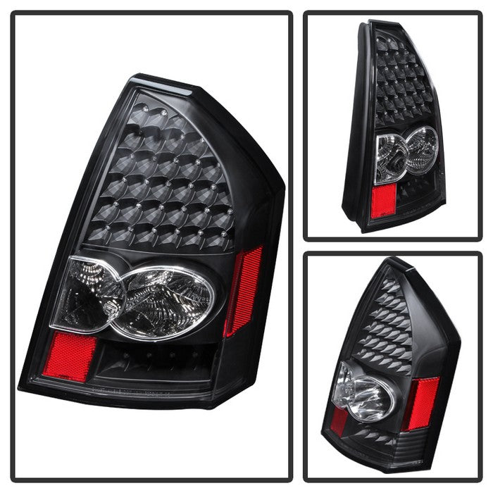 SPYDER Xtune Chrysler 300 05-07 LED Tail Lights Black ALT-JH-CHR305-LED-BK 9027567