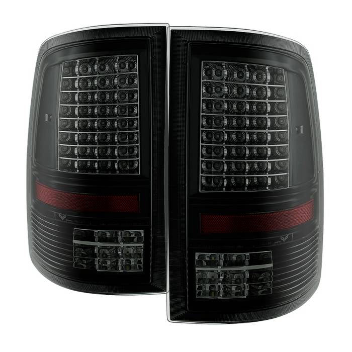 SPYDER xTune Dodge Ram 1500 09-14 - C Shape LED Tail Lights- Black Smoked ALT-JH-DR09-LED-CS-BSM 9036385