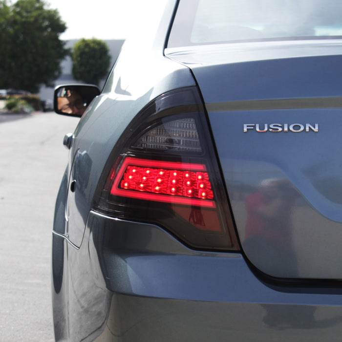 SPYDER xTune 10-12 Ford Fusion Light Bar LED Tail Lights - Black Smoked (ALT-JH-FFU10-LBLED-BSM) 9041662