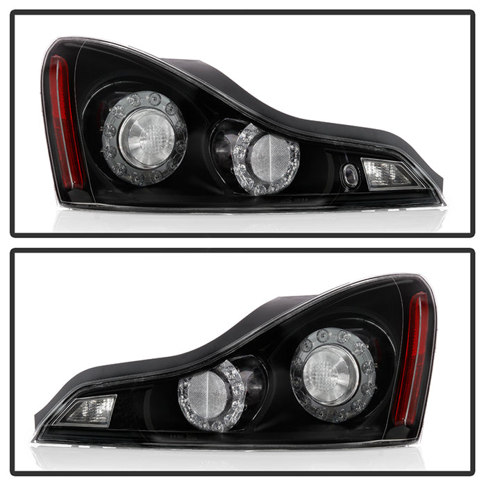 SPYDER 08-13 Infiniti G35 G37 Coupe Only / Q60 14-15 OEM Style Tail Lights - Black 9047534