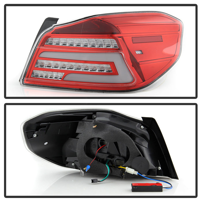 SPYDER 15-19 Subaru Impreza WRX/WRX STi Light Bar LED Tail Lights - Red Clear 9049101