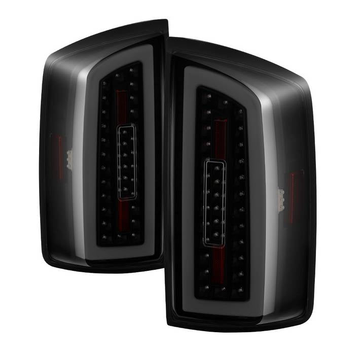 SPYDER xTune 07-08 Dodge Ram 1500 Light Bar LED Tail Lights - Blk Smoke ALT-ON-DRAM06-LBLED-BSM 9044007