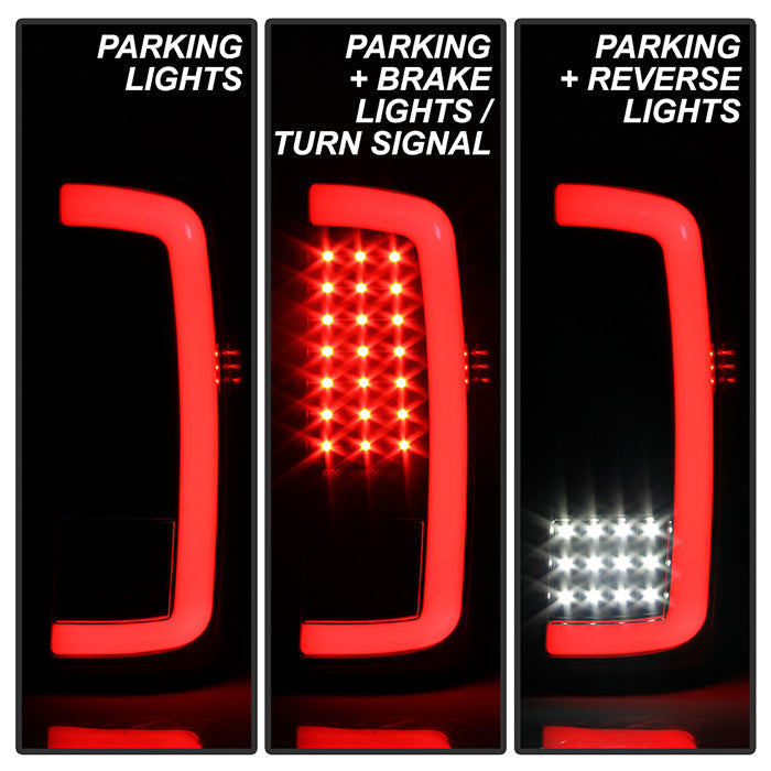 xTune GMC Sierra 1500 14-18 2500HD/3500HD 15-19 LED Tail Lights - Black ALT-ON-GS14-LBLED-BK 9050213