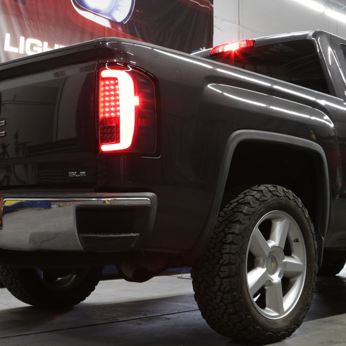 xTune GMC Sierra 1500 14-18 2500HD/3500HD 15-19 LED Tail Lights - Black ALT-ON-GS14-LBLED-BK 9050213