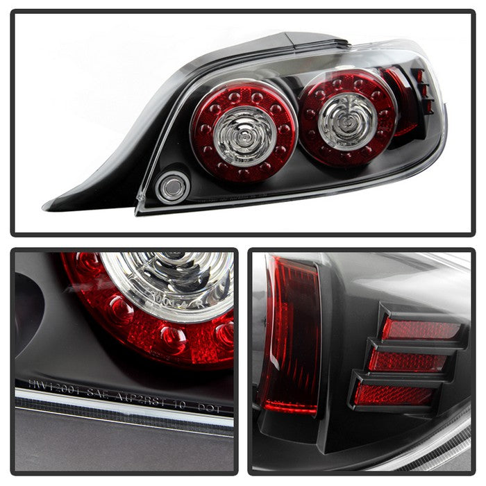 SPYDER Xtune Mazda Rx-8 04-08 LED Tail Lights Black ALT-ON-MRX804-LED-BK 5081209