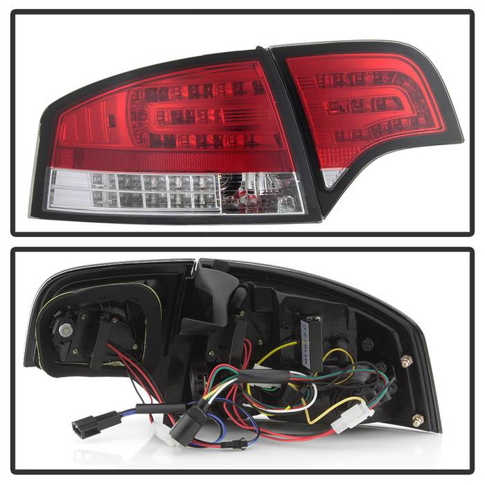 Spyder Audi A4 4Dr 06-08 LED Tail Lights Red Clear ALT-YD-AA406-G2-LED-RC 5029294