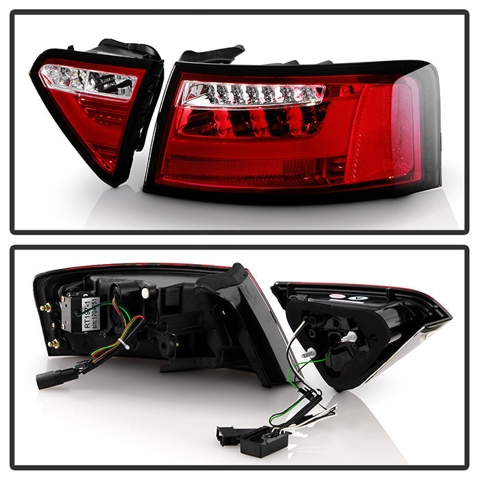Spyder 08-12 Audi A5 LED Tail Lights - Red Clear ALT-YD-AA508V2-LED-RC 5083258