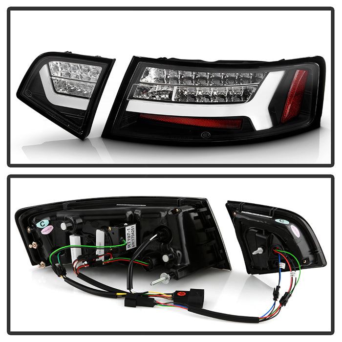 Spyder 09-12 Audi A6 LED Tail Lights - Black (ALT-YD-AA609-LED-BK) 5085160