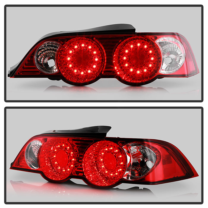 Spyder Acura RSX 02-04 LED Tail Lights Red Clear ALT-YD-ARSX02-LED-RC 5000385