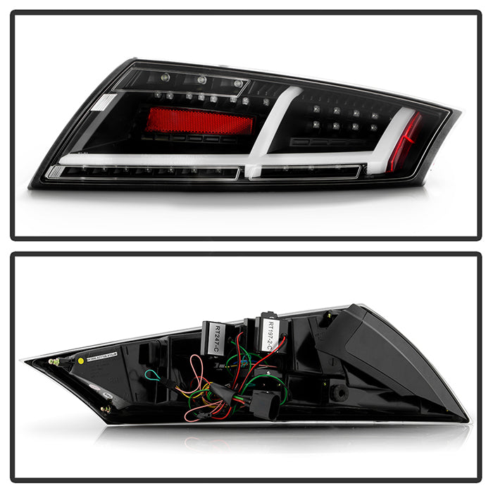 Spyder Audi TT 07-12 LED Tail Lights Black ALT-YD-ATT07-LED-BK 5081674