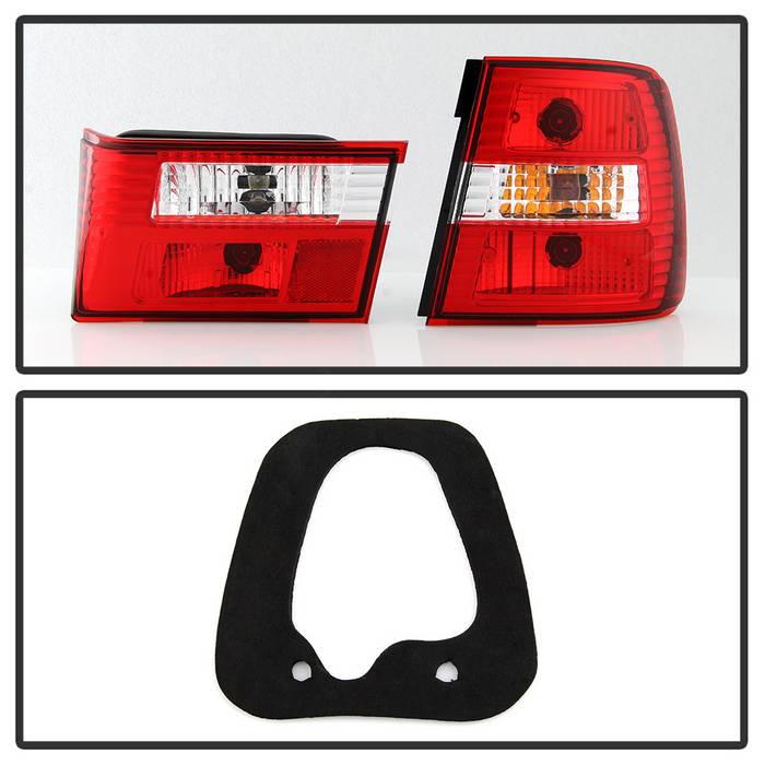 Spyder BMW E34 5-Series 88-95 Euro Style Tail Lights Red Clear ALT-YD-BE3488-RC 5000491