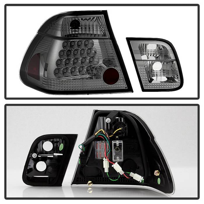 Spyder BMW E46 3-Series 02-05 4Dr Tail Lights Smke ALT-YD-BE4602-4D-LED-SM 5015068