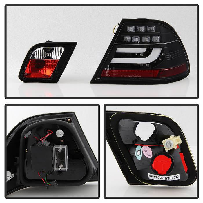Spyder BMW E46 3-Series 04-06 2Dr Light Bar Style LED Tail Lights Black ALT-YD-BE4604-LBLED-BK 5076564
