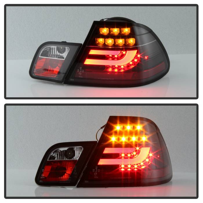 Spyder BMW E46 3-Series 04-06 2Dr Light Bar Style LED Tail Lights Black ALT-YD-BE4604-LBLED-BK 5076564