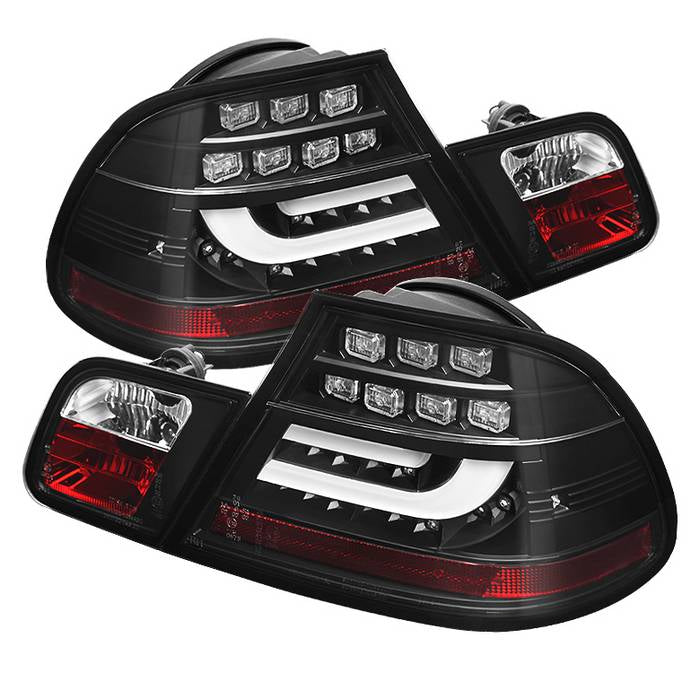 Spyder BMW E46 3-Series 04-06 2Dr Light Bar Style LED Tail Lights Black ALT-YD-BE4604-LBLED-BK 5076564