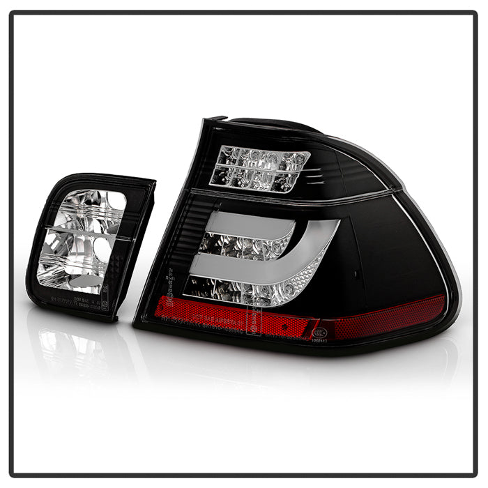 Spyder BMW E46 3-Series 99-01 4Dr Light Bar Style LED Tail Lights Black ALT-YD-BE4699-4D-LBLED-BK 5037695