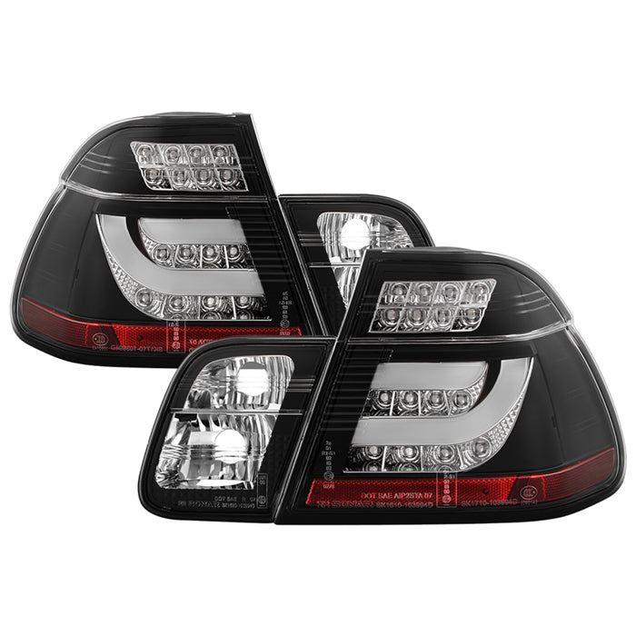 Spyder BMW E46 3-Series 99-01 4Dr Light Bar Style LED Tail Lights Black ALT-YD-BE4699-4D-LBLED-BK 5037695