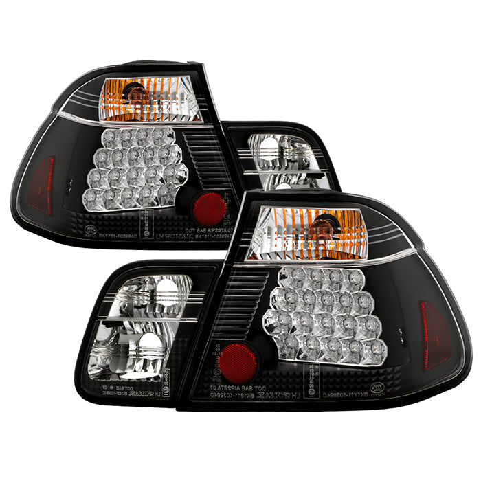 Spyder BMW E46 3-Series 99-01 4Dr LED Tail Lights Black ALT-YD-BE4699-4D-LED-BK 5000736