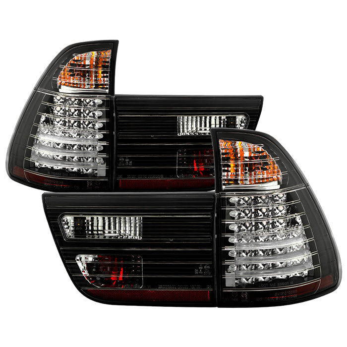 Spyder BMW E53 X5 00-06 4PCS LED Tail Lights Black ALT-YD-BE5300-LED-BK 5000781