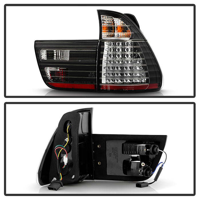Spyder BMW E53 X5 00-06 4PCS LED Tail Lights Black ALT-YD-BE5300-LED-BK 5000781