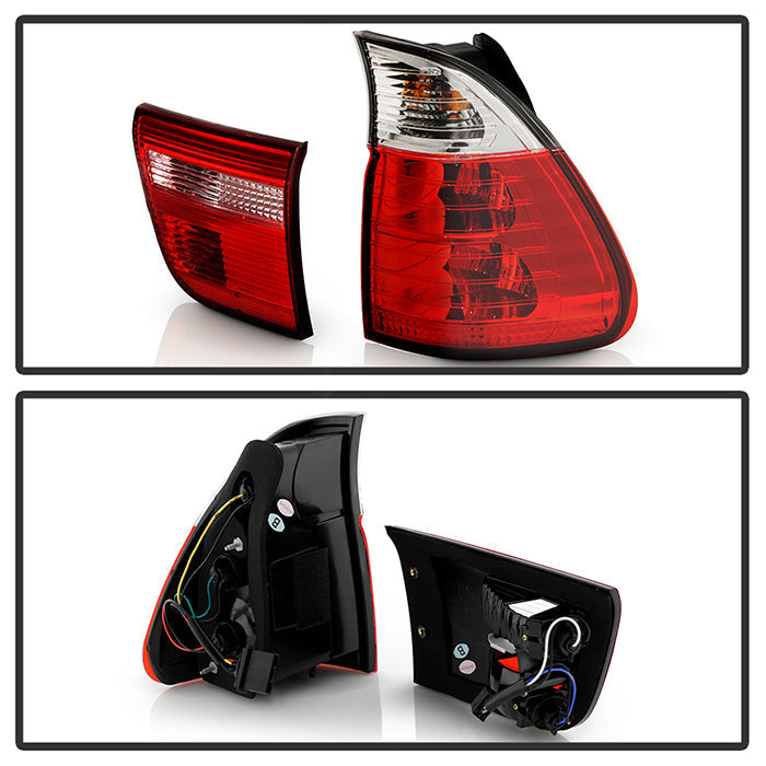 Spyder BMW E53 X5 00-06 4PCS Euro Style Tail Lights- Red Clear ALT-YD-BE5300-RC 5000835