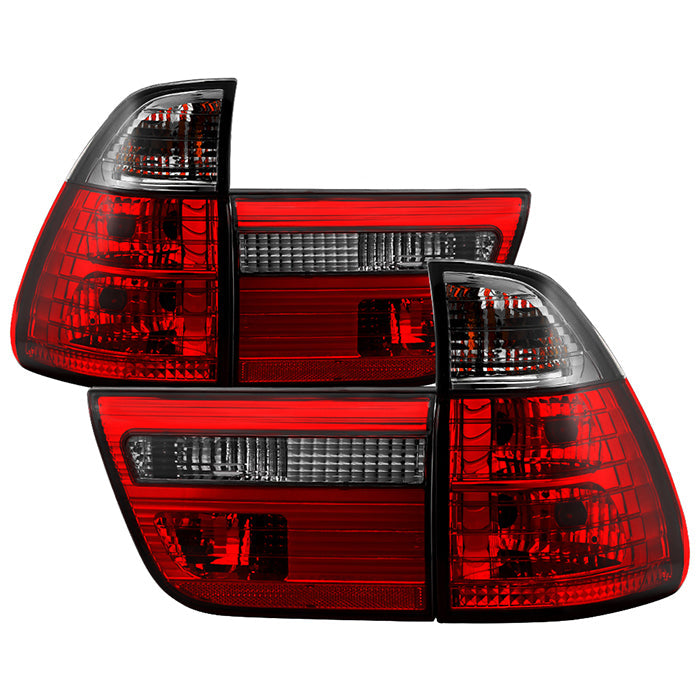 Spyder BMW E53 X5 00-06 4PCS Euro Style Tail Lights- Red Smoke ALT-YD-BE5300-RS 5000842